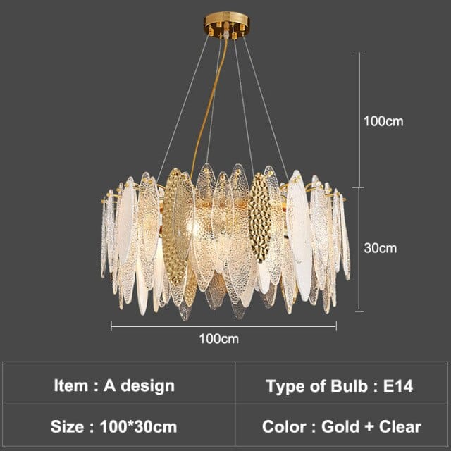 Lustre Valentina Luxury Glass Co. | Marco Lucetti A - 100cm - Clear / Chaude