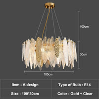 Lustre Valentina Luxury Glass Co. | Marco Lucetti A - 100cm - Clear / Chaude