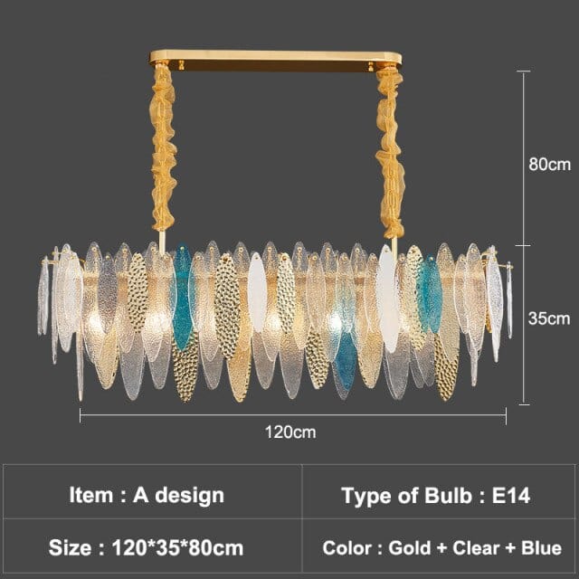 Lustre Valentina Luxury Glass Co. | Marco Lucetti A - 120cm - blue / Chaude