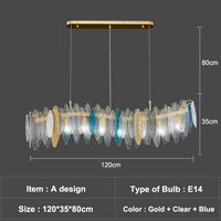 Lustre Valentina Luxury Glass Co. | Marco Lucetti A - 120cm - blue wave / Chaude