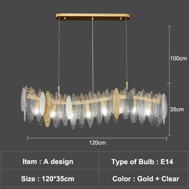 Lustre Valentina Luxury Glass Co. | Marco Lucetti A - 120cm - clear wave / Chaude