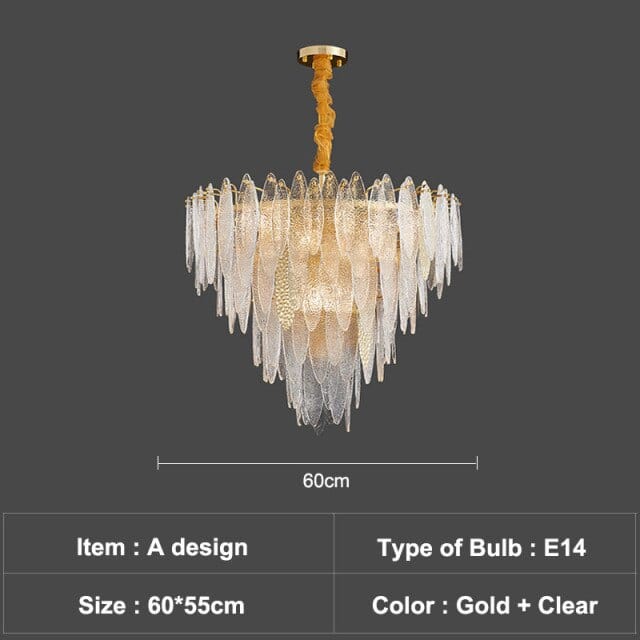 Lustre Valentina Luxury Glass Co. | Marco Lucetti A - 60cm - 4 level / Chaude