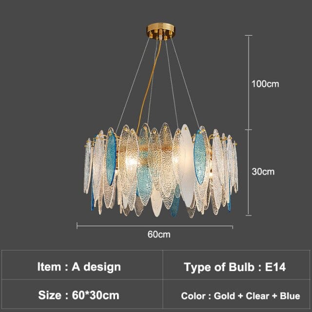 Lustre Valentina Luxury Glass Co. | Marco Lucetti A - 60cm - Blue / Chaude