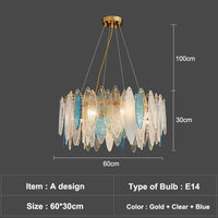 Lustre Valentina Luxury Glass Co. | Marco Lucetti A - 60cm - Blue / Chaude