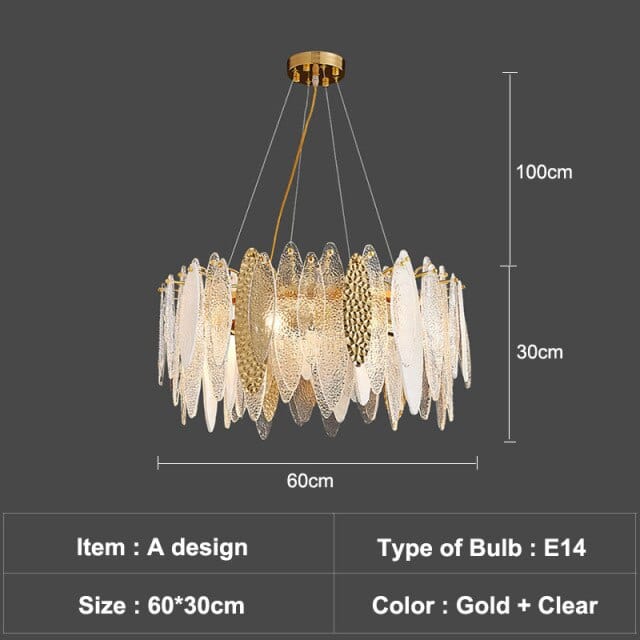 Lustre Valentina Luxury Glass Co. | Marco Lucetti A - 60cm - Clear / Chaude