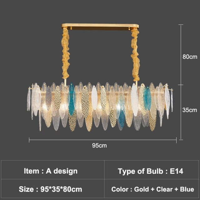 Lustre Valentina Luxury Glass Co. | Marco Lucetti A - 95cm - blue / Chaude