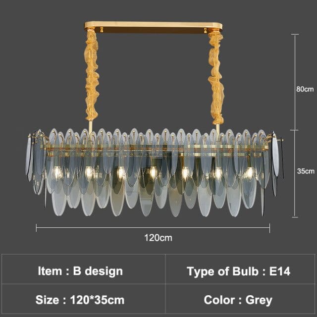 Lustre Valentina Luxury Glass Co. | Marco Lucetti B - 120cm - Grey / Chaude