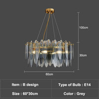 Lustre Valentina Luxury Glass Co. | Marco Lucetti B - 60cm - Grey / Chaude