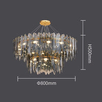 Lustre Valentina Luxury Glass Co. | Marco Lucetti B - 80cm - 2 level Grey / Chaude