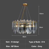 Lustre Valentina Luxury Glass Co. | Marco Lucetti B - 80cm - Grey / Chaude