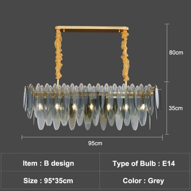 Lustre Valentina Luxury Glass Co. | Marco Lucetti B - 95cm - Grey / Chaude