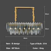 Lustre Valentina Luxury Glass Co. | Marco Lucetti B - 95cm - Grey / Chaude