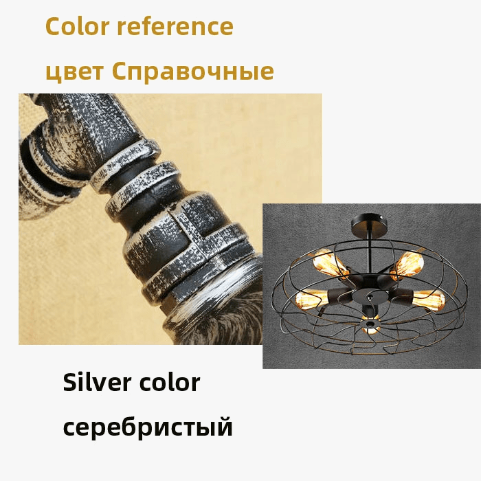 Lustre ventilateur plafonnier rétro Loft pour café salon chambre balcon couloir | Marco Lucetti