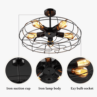 Lustre ventilateur plafonnier rétro Loft pour café salon chambre balcon couloir | Marco Lucetti