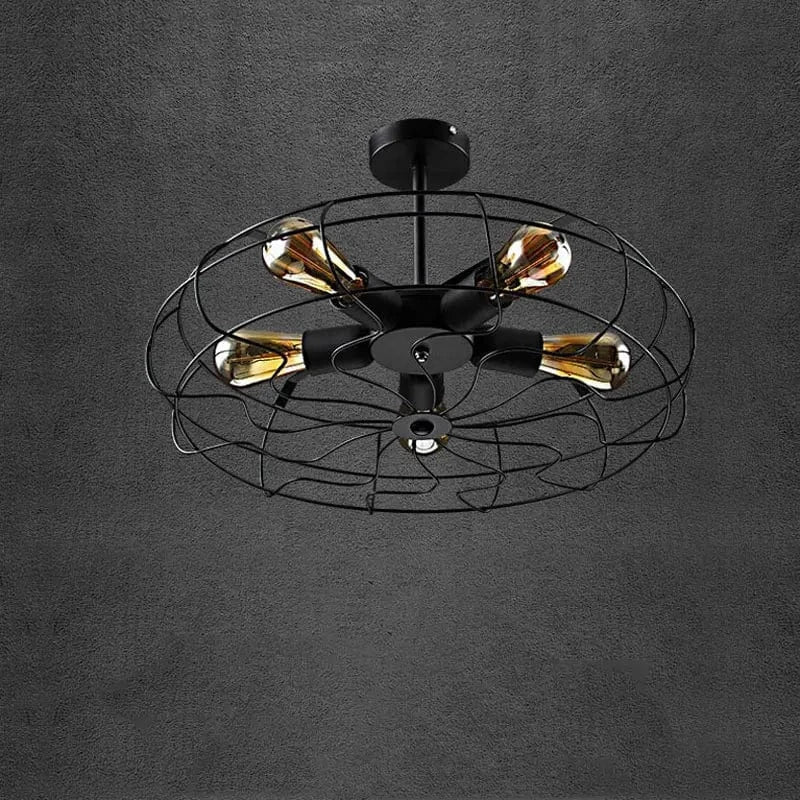 Lustre ventilateur plafonnier rétro Loft pour café salon chambre balcon couloir | Marco Lucetti