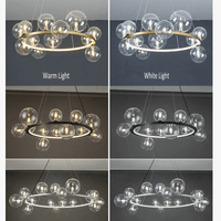 Lustre Verre Moderne LED Noir & Or  | Marco Lucetti