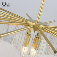 Lustre Vertigo en or et verre design | Marco Lucetti