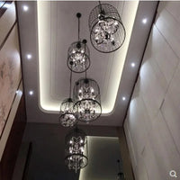 Lustre Vintage Américain en Fer Cage à Oiseaux avec Cristaux Rétro | Marco Lucetti