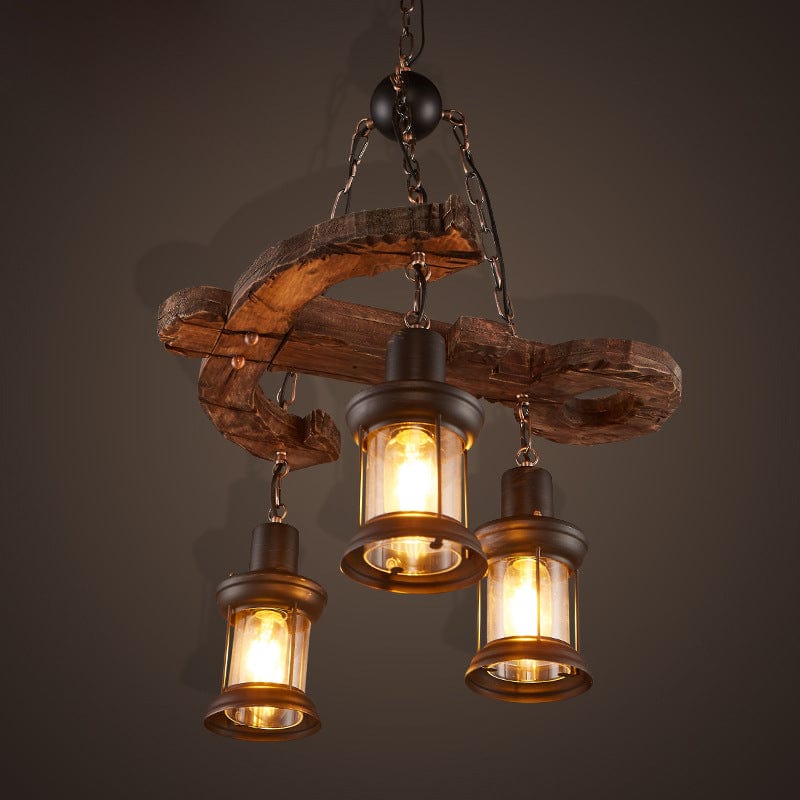Lustre vintage "Anchorwood" Alaska | Marco Lucetti D55 cm / Chaude et froide