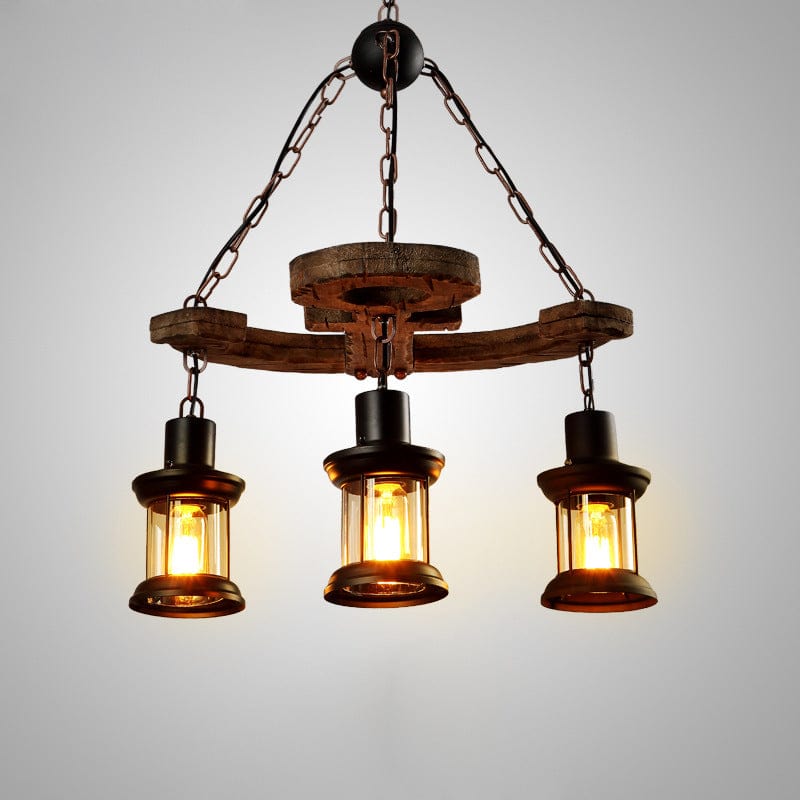 Lustre vintage "Anchorwood" Alaska | Marco Lucetti D55 cm / Chaude et froide