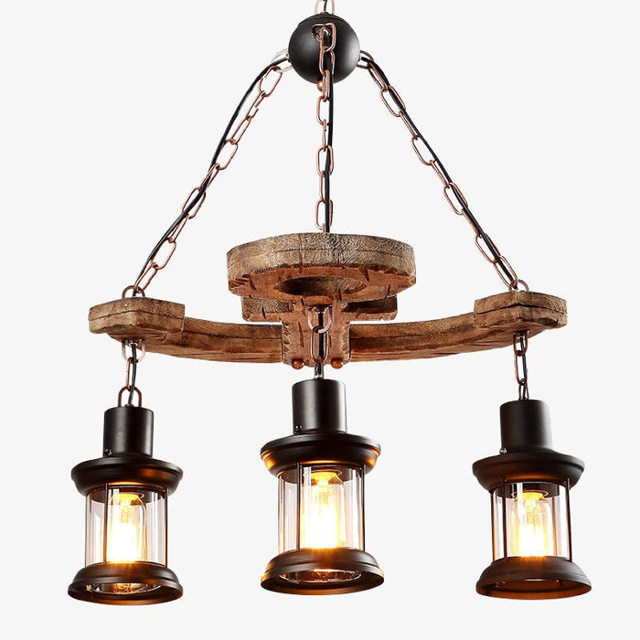 Lustre vintage "Anchorwood" Alaska | Marco Lucetti D55 cm / Chaude et froide