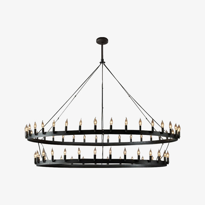 Lustre vintage de luxe avec anneau noir métallique - Boris