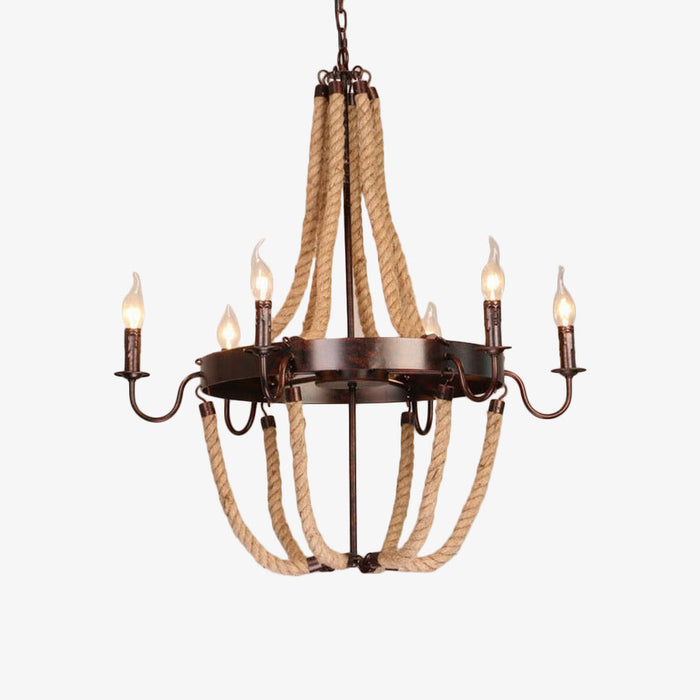 Lustre vintage Vechy Cordes et Fausses Bougies
