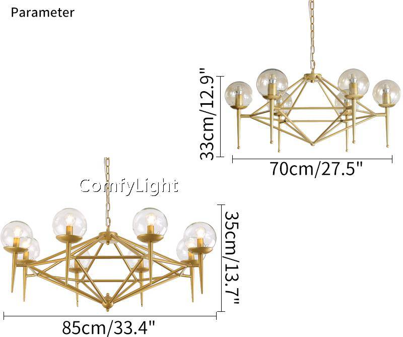Lustre Vintage Doré et Boule en Verre - Style Loft | Marco Lucetti