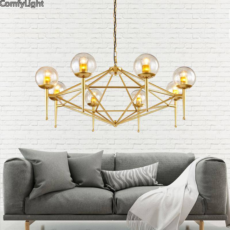 Lustre Vintage Doré et Boule en Verre - Style Loft | Marco Lucetti