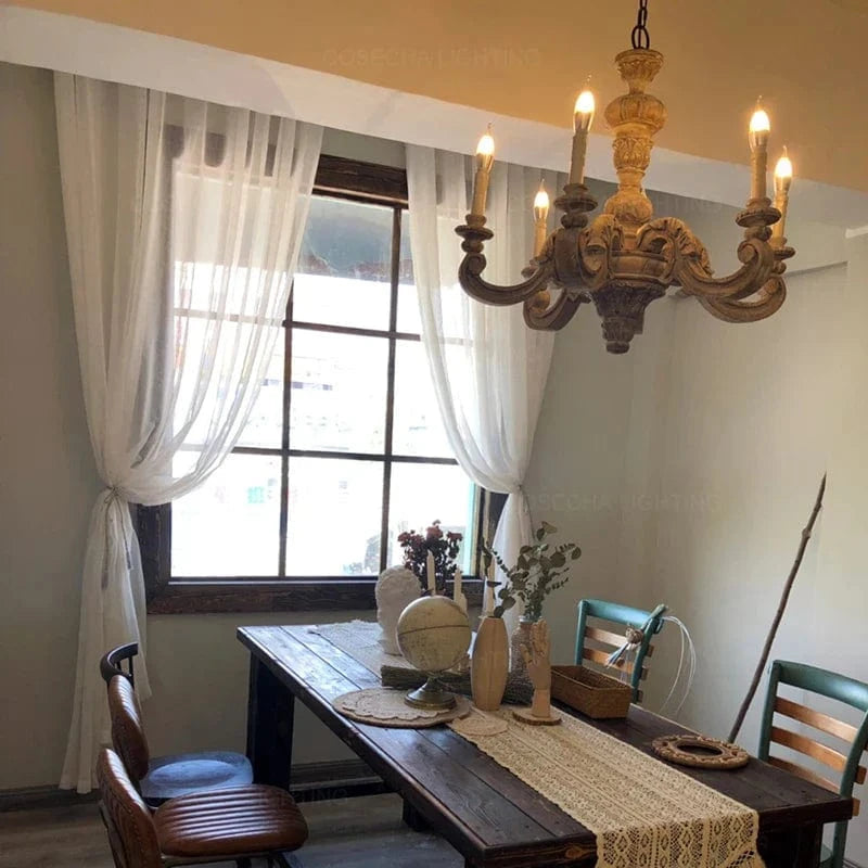 Lustre Vintage en Bois Art Déco Nordique - Éclairage Rétro | Marco Lucetti