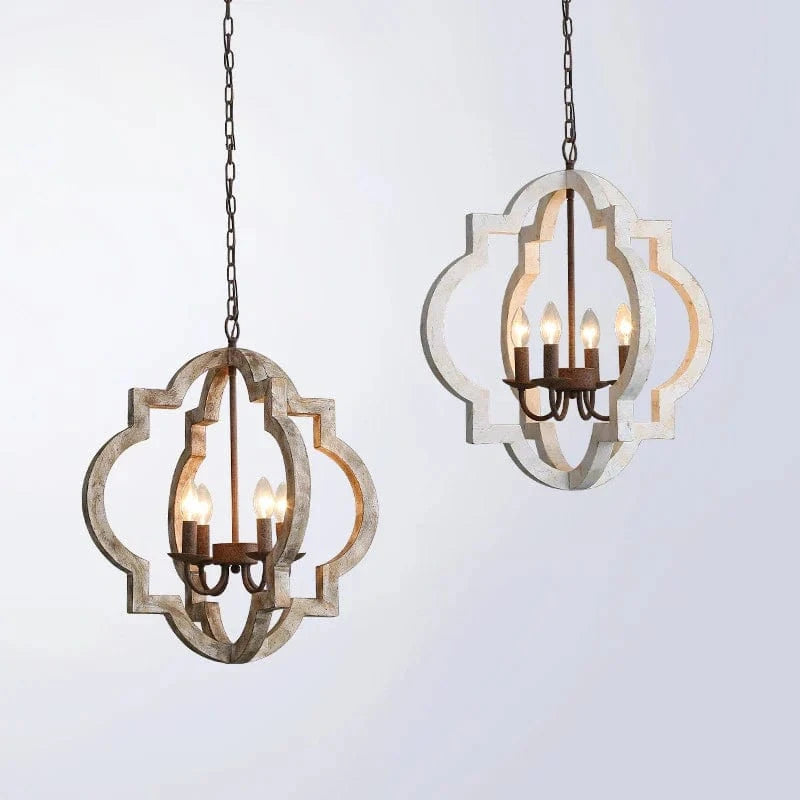 Lustre Vintage en bois massif pour un salon chic | Marco Lucetti