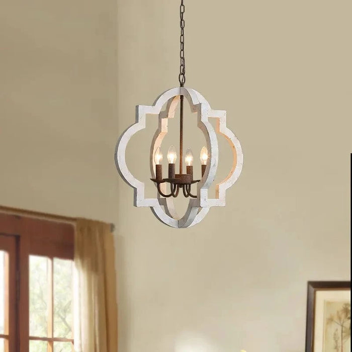 Lustre Vintage en bois massif pour un salon chic | Marco Lucetti