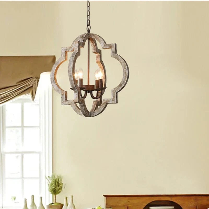 Lustre Vintage en bois massif pour un salon élégant | Marco Lucetti