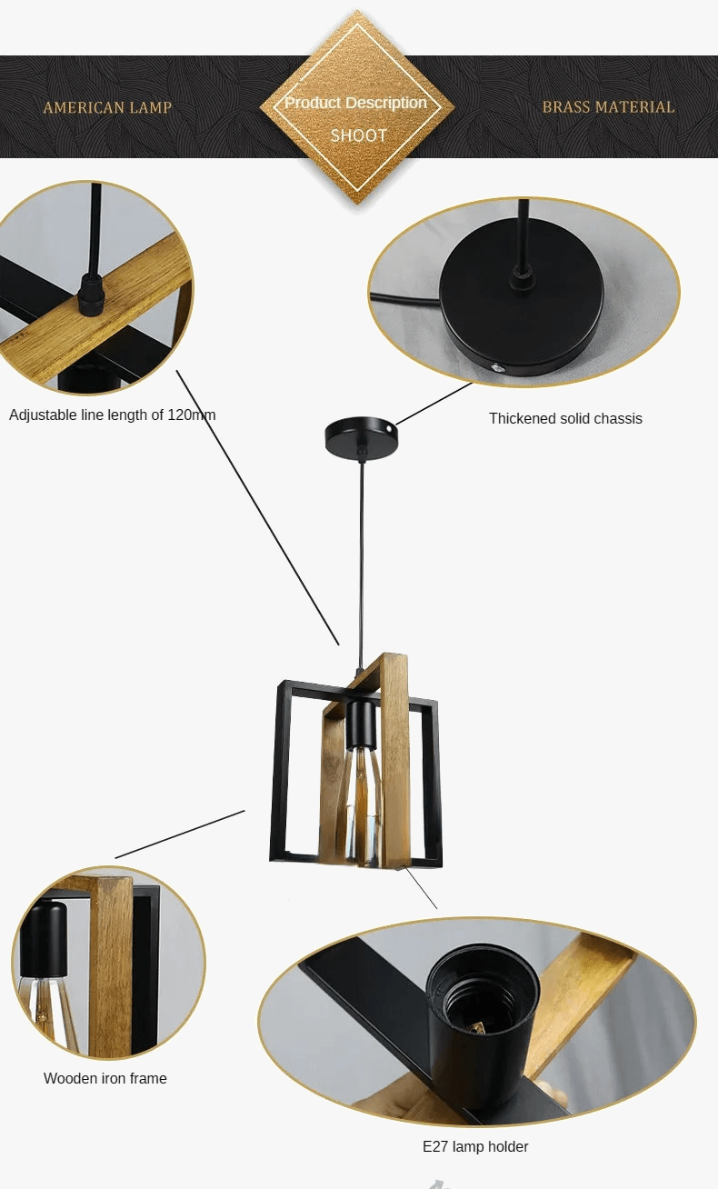 Lustre vintage en bois pour cuisine et restaurant : élégance rétro assurée | Marco Lucetti