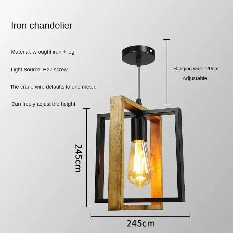 Lustre vintage en bois pour cuisine et restaurant : élégance rétro assurée | Marco Lucetti