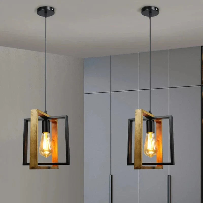 Lustre vintage en bois pour cuisine et restaurant : élégance rétro assurée | Marco Lucetti