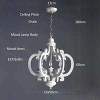 Lustre vintage en bois pour ferme et loft rétro - DécoCampagne | Marco Lucetti Diamètre 50 cm