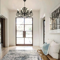 Lustre Vintage en Fer Forgé avec Bougeoirs Métalliques | Marco Lucetti