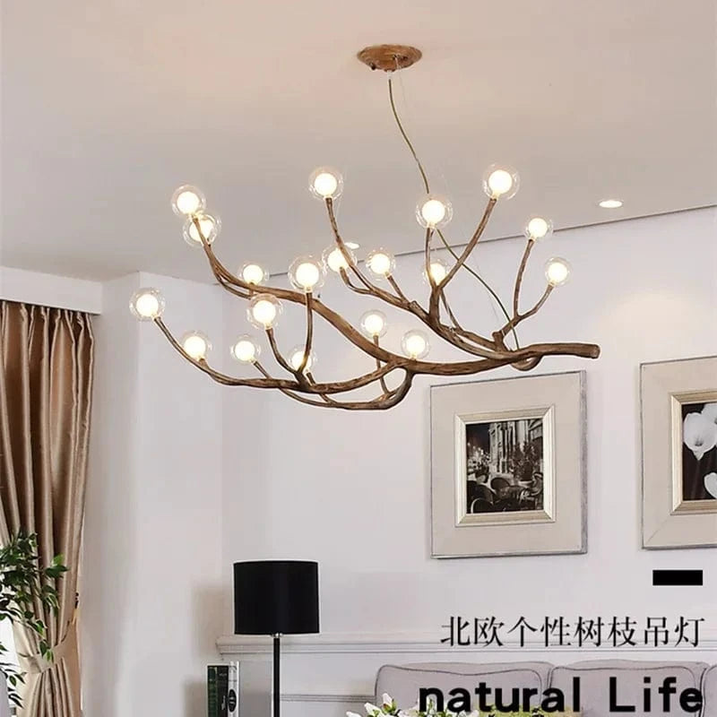 Lustre Vintage en Résine avec Branches d’Arbre LED - Édition Limitée | Marco Lucetti