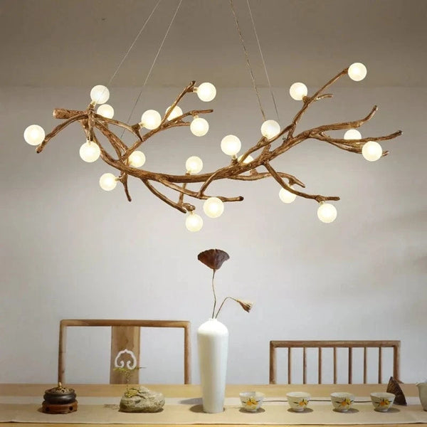 Lustre Vintage en Résine avec Branches d’Arbre LED - Édition Limitée | Marco Lucetti