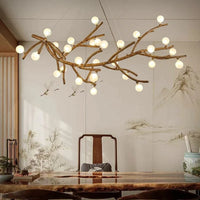 Lustre Vintage en Résine avec Branches d’Arbre LED - Édition Limitée | Marco Lucetti