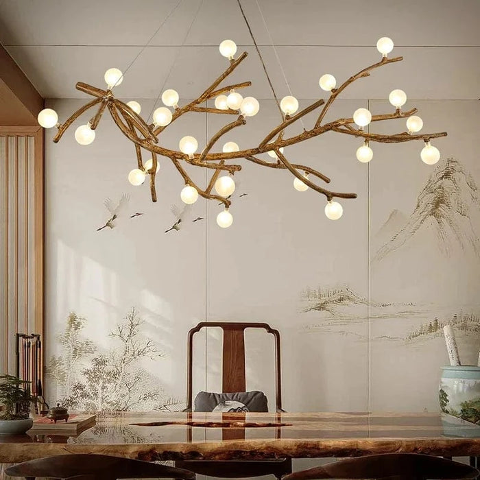 Lustre Vintage en Résine avec Branches d’Arbre LED - Édition Limitée | Marco Lucetti