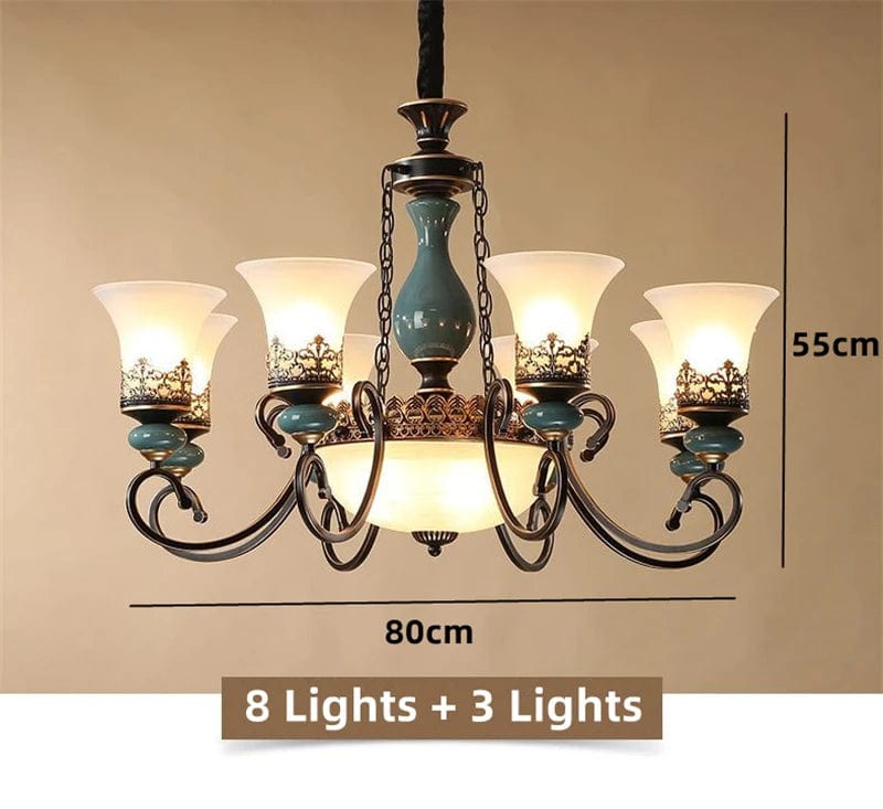 Lustre Vintage Européen en Céramique et Métal - Design Antique | Marco Lucetti