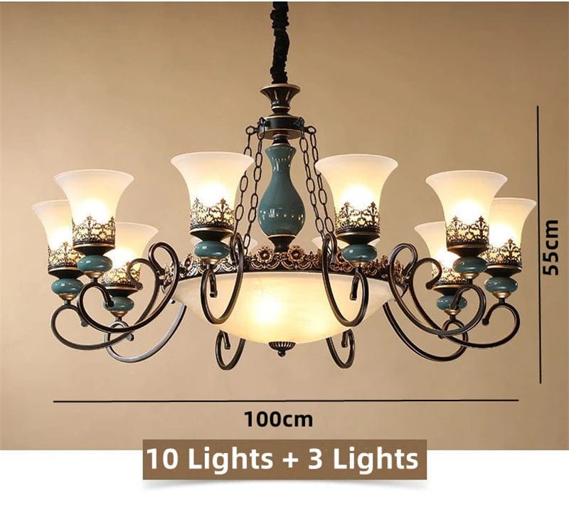 Lustre Vintage Européen en Céramique et Métal - Design Antique | Marco Lucetti