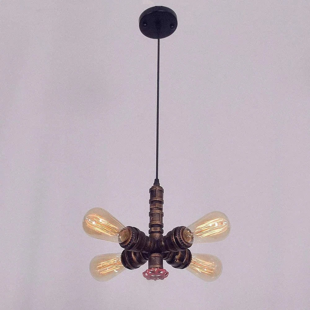 Lustre Vintage Industriel Loft Steampunk Tuyau d'Eau LED | Marco Lucetti Rouiller