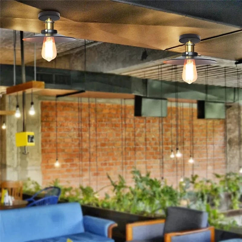 Lustre Vintage Industriel - Plafonnier Rétro Américain - Éclairage Grenier Vintage | Marco Lucetti