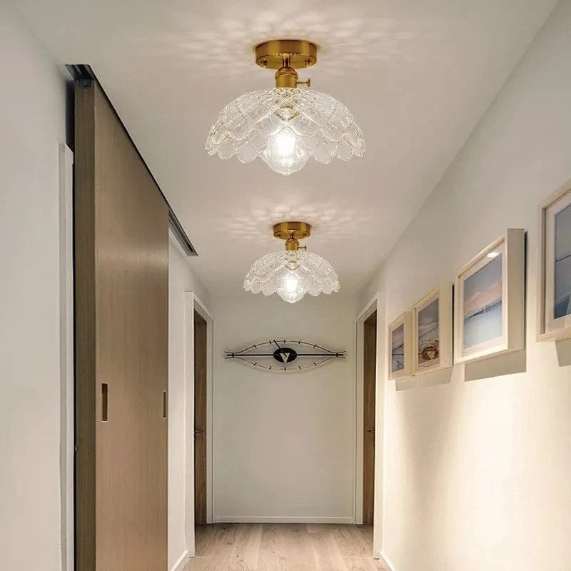 Lustre Vintage Japonais en Verre pour Balcon et Entrée - Élégance Authentique | Marco Lucetti