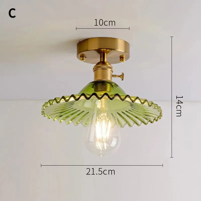 Lustre Vintage Japonais en Verre pour Balcon et Entrée - Élégance Authentique | Marco Lucetti C