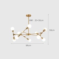 Lustre Vintage Nordique Moderne pour Restaurants Eclatants | Marco Lucetti Or 10Têtes
