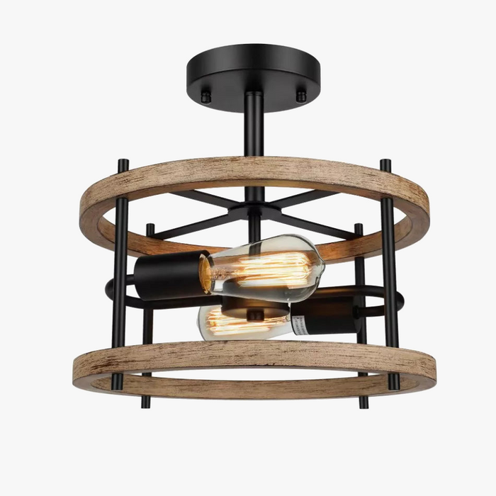 Lustre Vintage pour une décoration de maison alliant bois et métal